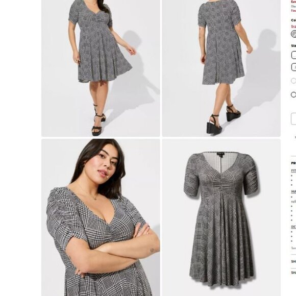 New! Mini Studio Knit Cinch Front Skater Dress - Picture 2 of 4